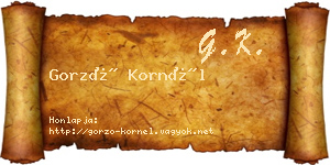 Gorzó Kornél névjegykártya